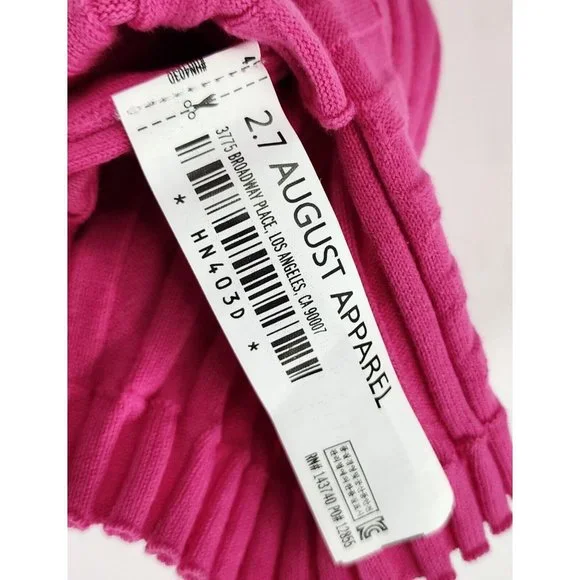 Endless Rose Dress Womens Small Pink Rulffe V Neck Ribbed Button Down Knit Mini - Picture 10 of 11